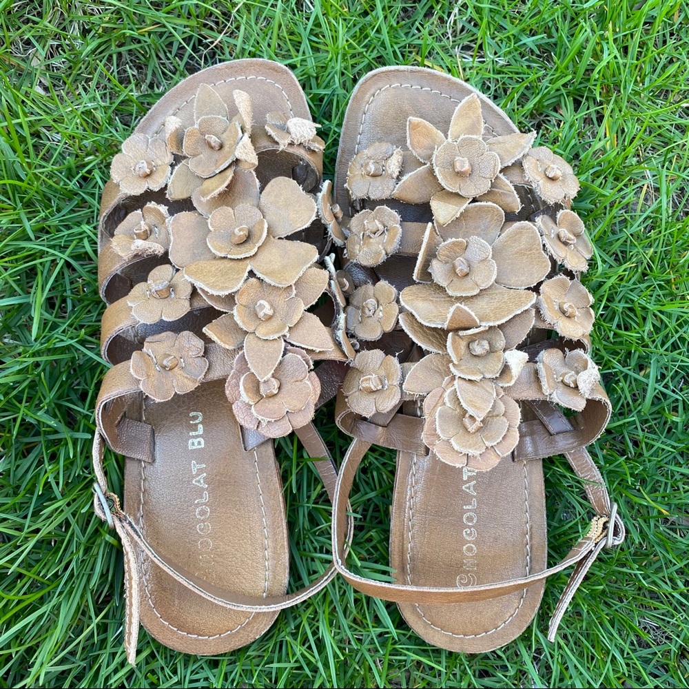 Floral Leather Sandals